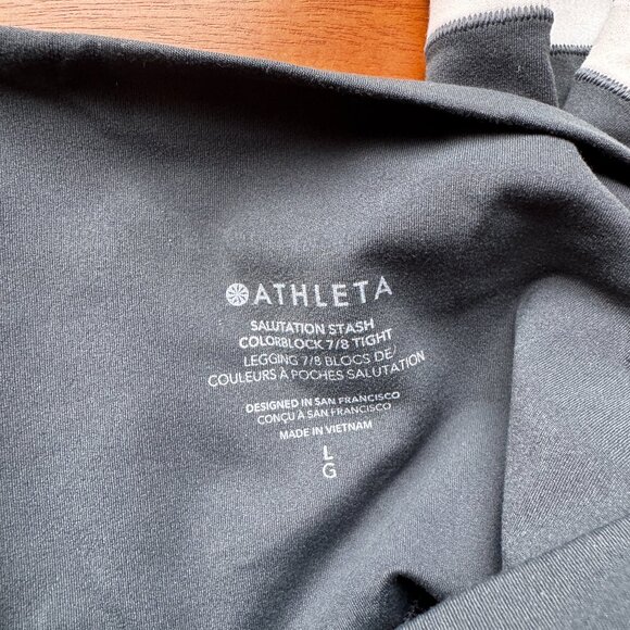 Athleta Salutation Stash High Rise Colorblock 7/8 Legging in Cypress - Picture 3 of 5